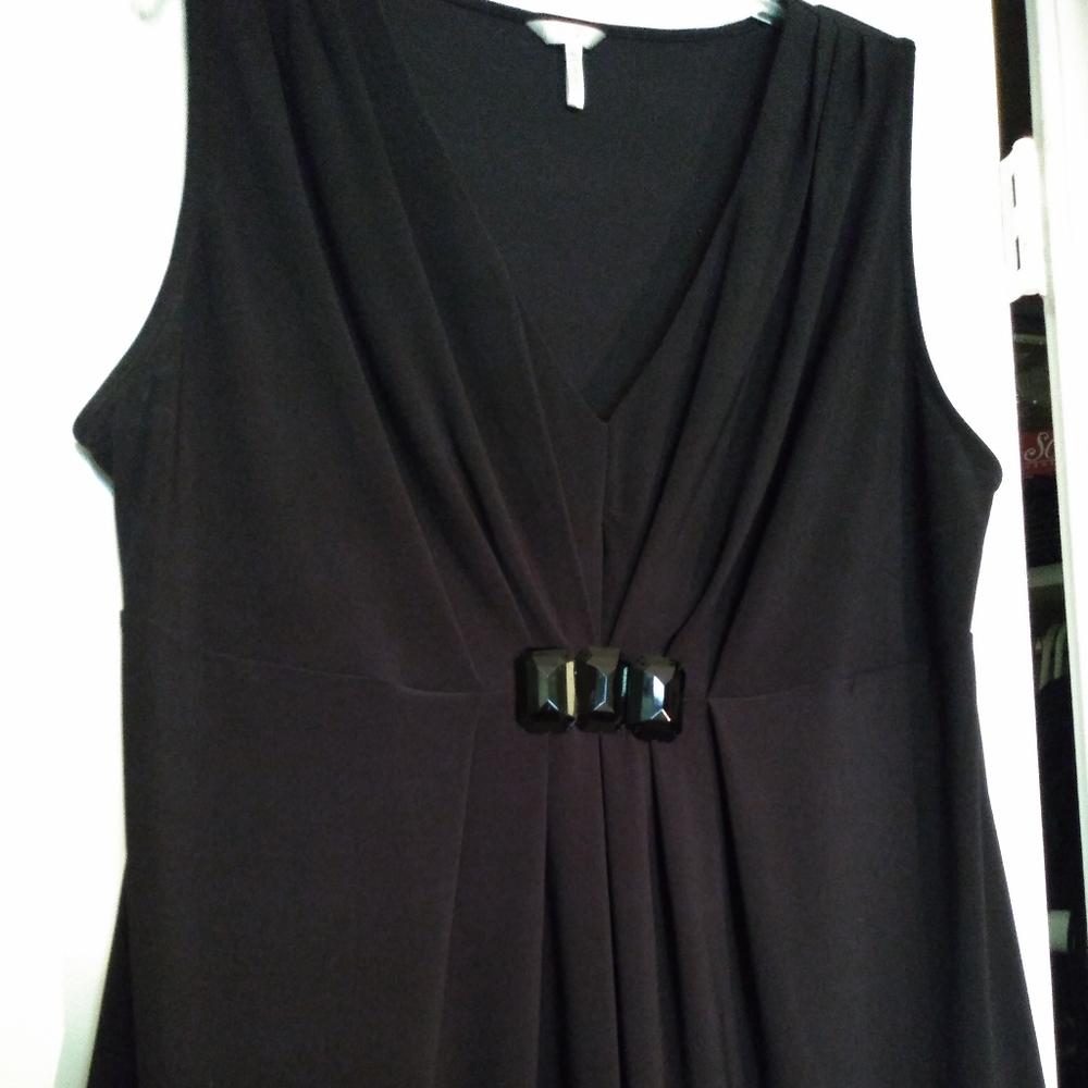 Women's Black polyester/spandex fitted top